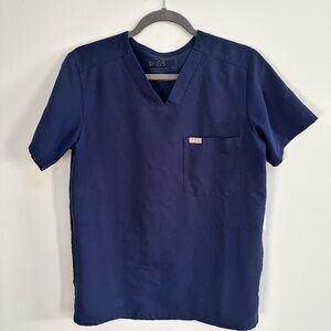 FIGS Men's Navy Blue Scrub Top
